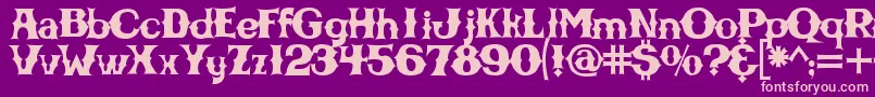 Więcej informacji o czcionce Cbgbfontsolid Czcionka Cbgbfontsolid – różowe czcionki na fioletowym tle