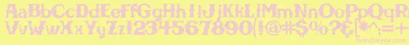 Cbgbfontsolid-Schriftart – Rosa Schriften auf gelbem Hintergrund