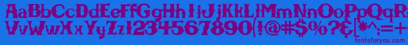 Cbgbfontsolid Font – Purple Fonts on Blue Background