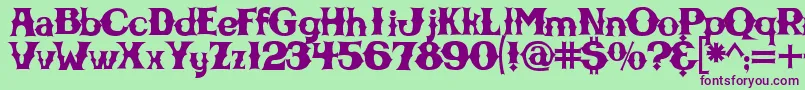 Cbgbfontsolid Font – Purple Fonts on Green Background