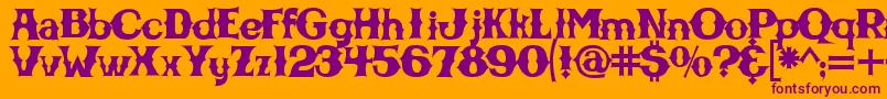 フォントCbgbfontsolid – オレンジの背景に紫のフォント