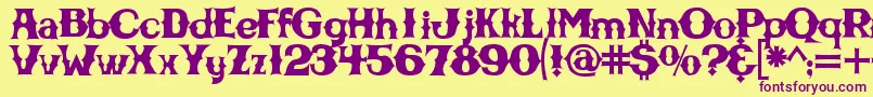 Cbgbfontsolid Font – Purple Fonts on Yellow Background