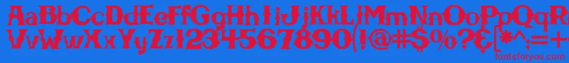 Шрифт Cbgbfontsolid – красные шрифты на синем фоне