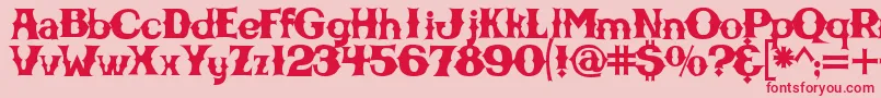 Cbgbfontsolid-Schriftart – Rote Schriften auf rosa Hintergrund