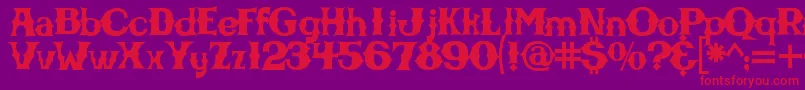 Cbgbfontsolid-Schriftart – Rote Schriften auf violettem Hintergrund