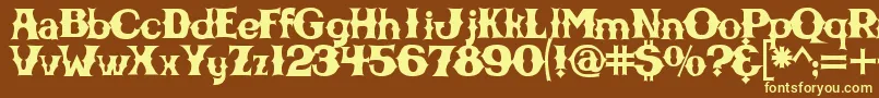 Шрифт Cbgbfontsolid – жёлтые шрифты на коричневом фоне