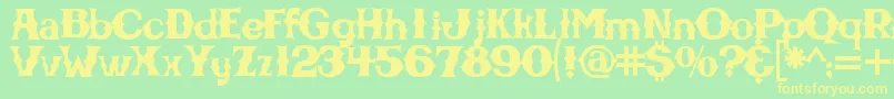 フォントCbgbfontsolid – 黄色の文字が緑の背景にあります
