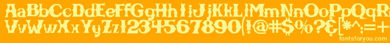 Cbgbfontsolid Font – Yellow Fonts on Orange Background
