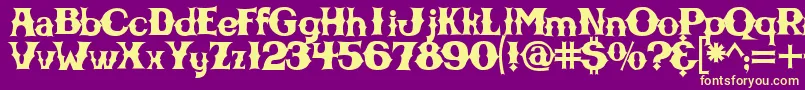 Шрифт Cbgbfontsolid – жёлтые шрифты на фиолетовом фоне