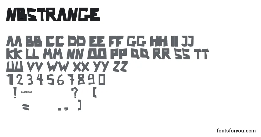 Schriftart NbStrange – Alphabet, Zahlen, spezielle Symbole
