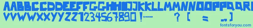 NbStrange Font – Blue Fonts on Green Background
