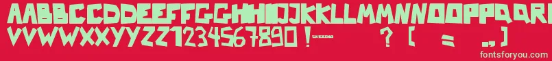 NbStrange Font – Green Fonts on Red Background