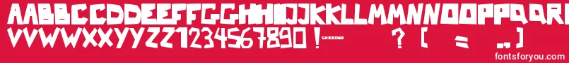 NbStrange Font – White Fonts on Red Background