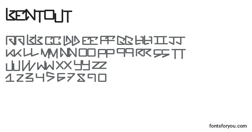 Schriftart Bentout – Alphabet, Zahlen, spezielle Symbole