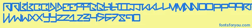 Bentout Font – Blue Fonts on Yellow Background