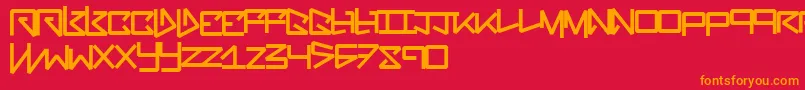フォントBentout – 赤い背景にオレンジの文字