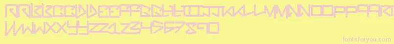 Bentout Font – Pink Fonts on Yellow Background