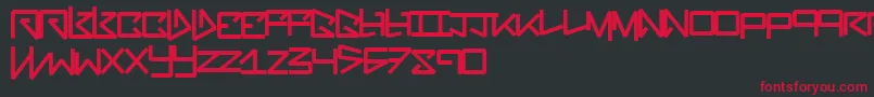 フォントBentout – 黒い背景に赤い文字