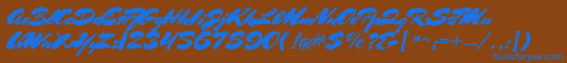 MrssheppardsRegular Font – Blue Fonts on Brown Background