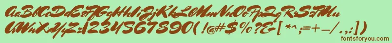 MrssheppardsRegular Font – Brown Fonts on Green Background