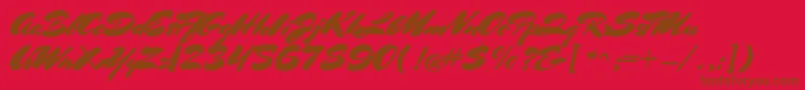 MrssheppardsRegular Font – Brown Fonts on Red Background