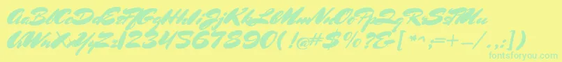 MrssheppardsRegular Font – Green Fonts on Yellow Background