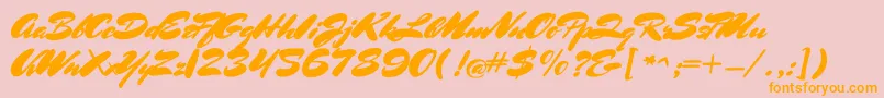 MrssheppardsRegular-Schriftart – Orangefarbene Schriften auf rosa Hintergrund