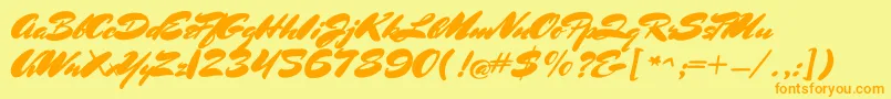 MrssheppardsRegular Font – Orange Fonts on Yellow Background
