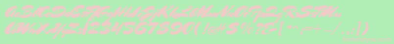 フォントMrssheppardsRegular – 緑の背景にピンクのフォント