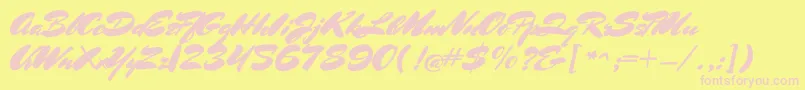 MrssheppardsRegular Font – Pink Fonts on Yellow Background
