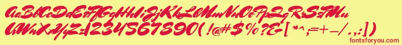MrssheppardsRegular Font – Red Fonts on Yellow Background