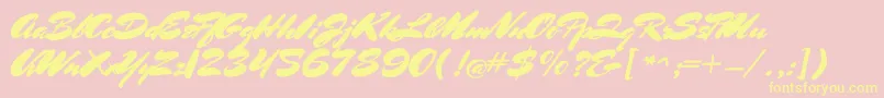 MrssheppardsRegular Font – Yellow Fonts on Pink Background