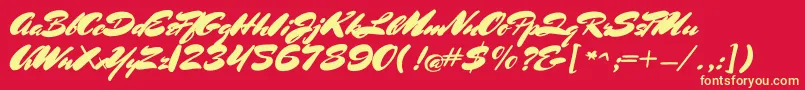 MrssheppardsRegular Font – Yellow Fonts on Red Background