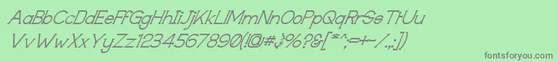 TechnicallyInsaneSuperitalic Font – Gray Fonts on Green Background