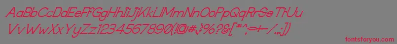 TechnicallyInsaneSuperitalic Font – Red Fonts on Gray Background