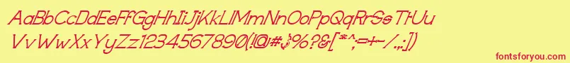 TechnicallyInsaneSuperitalic Font – Red Fonts on Yellow Background