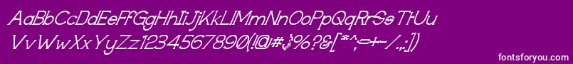 TechnicallyInsaneSuperitalic Font – White Fonts on Purple Background