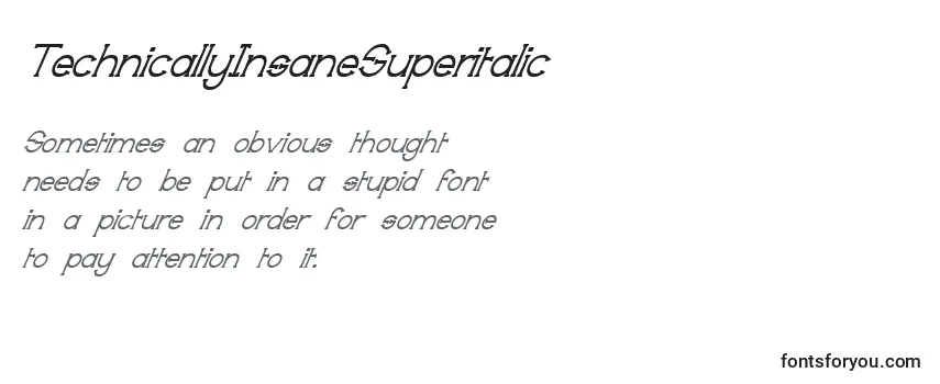 TechnicallyInsaneSuperitalic Font