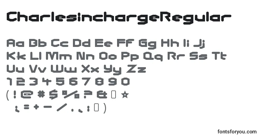 Czcionka CharlesinchargeRegular – alfabet, cyfry, specjalne znaki