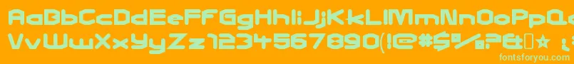 CharlesinchargeRegular Font – Green Fonts on Orange Background