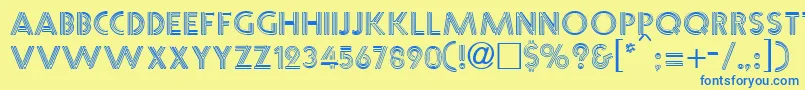 NeoncapsRegular Font – Blue Fonts on Yellow Background