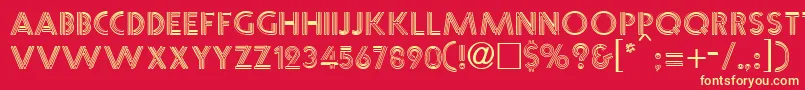 NeoncapsRegular Font – Yellow Fonts on Red Background