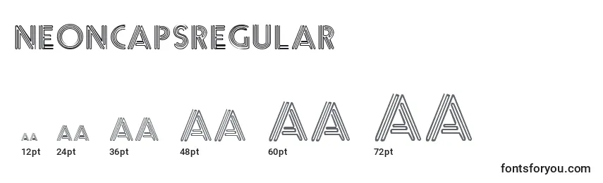Размеры шрифта NeoncapsRegular