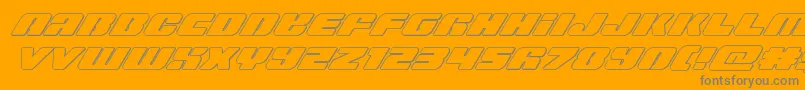 Czcionka Capricusoutital – szare czcionki na pomarańczowym tle