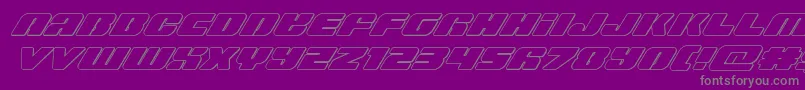 Capricusoutital-fontti – harmaat kirjasimet violetilla taustalla