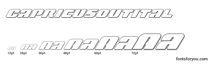 Capricusoutital Font Sizes