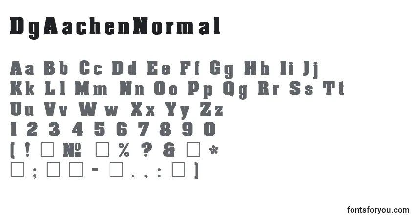 A fonte DgAachenNormal – alfabeto, números, caracteres especiais