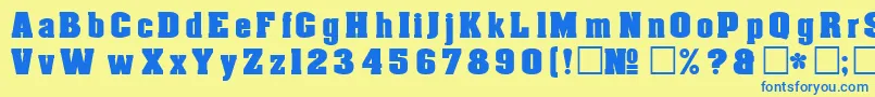 DgAachenNormal Font – Blue Fonts on Yellow Background