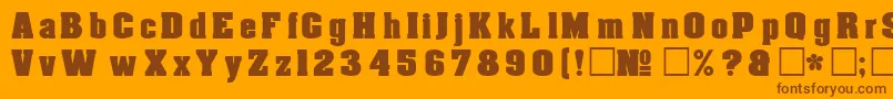 DgAachenNormal-fontti – ruskeat fontit oranssilla taustalla