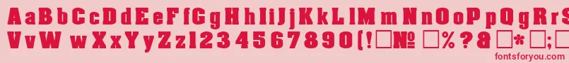 フォントDgAachenNormal – ピンクの背景に赤い文字